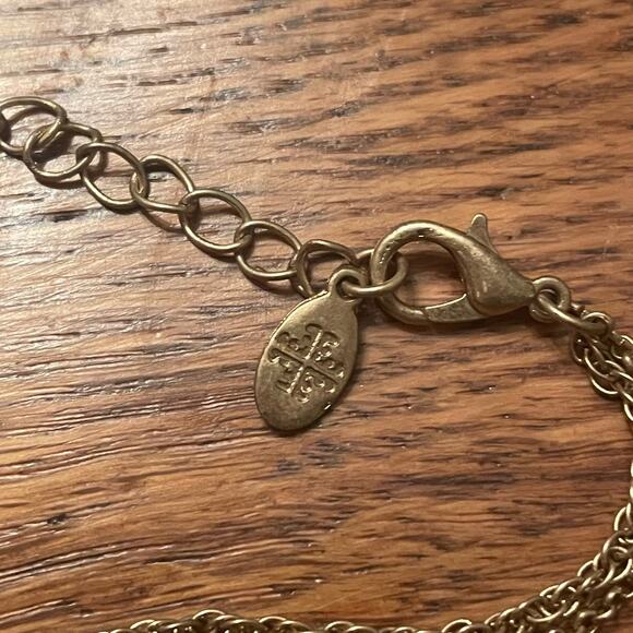 Gold Tone Pendant Necklace & Earrings Jewelry Set w/ Turquoise Stone - Picture 7 of 8